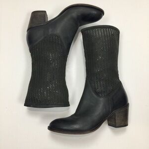 Barney’s NY Leather Perforated Heeled Calf Boots